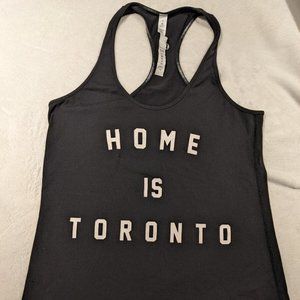 LULULEMON Rare 🦄 Cool Racerback Tank HOME IS TORONTO Size 12 Black *Reversible